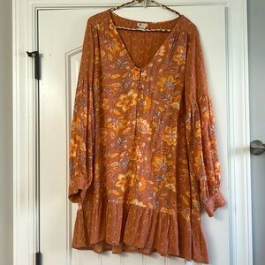 Floral Orange Dress